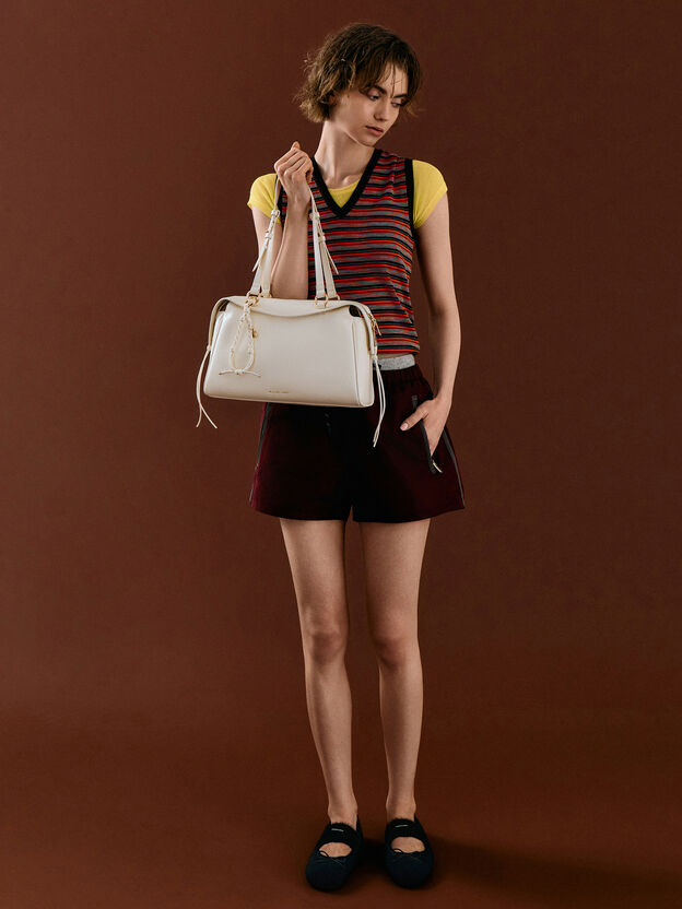 Haylen Braided-Charm Tote Bag, Cream, hi-res