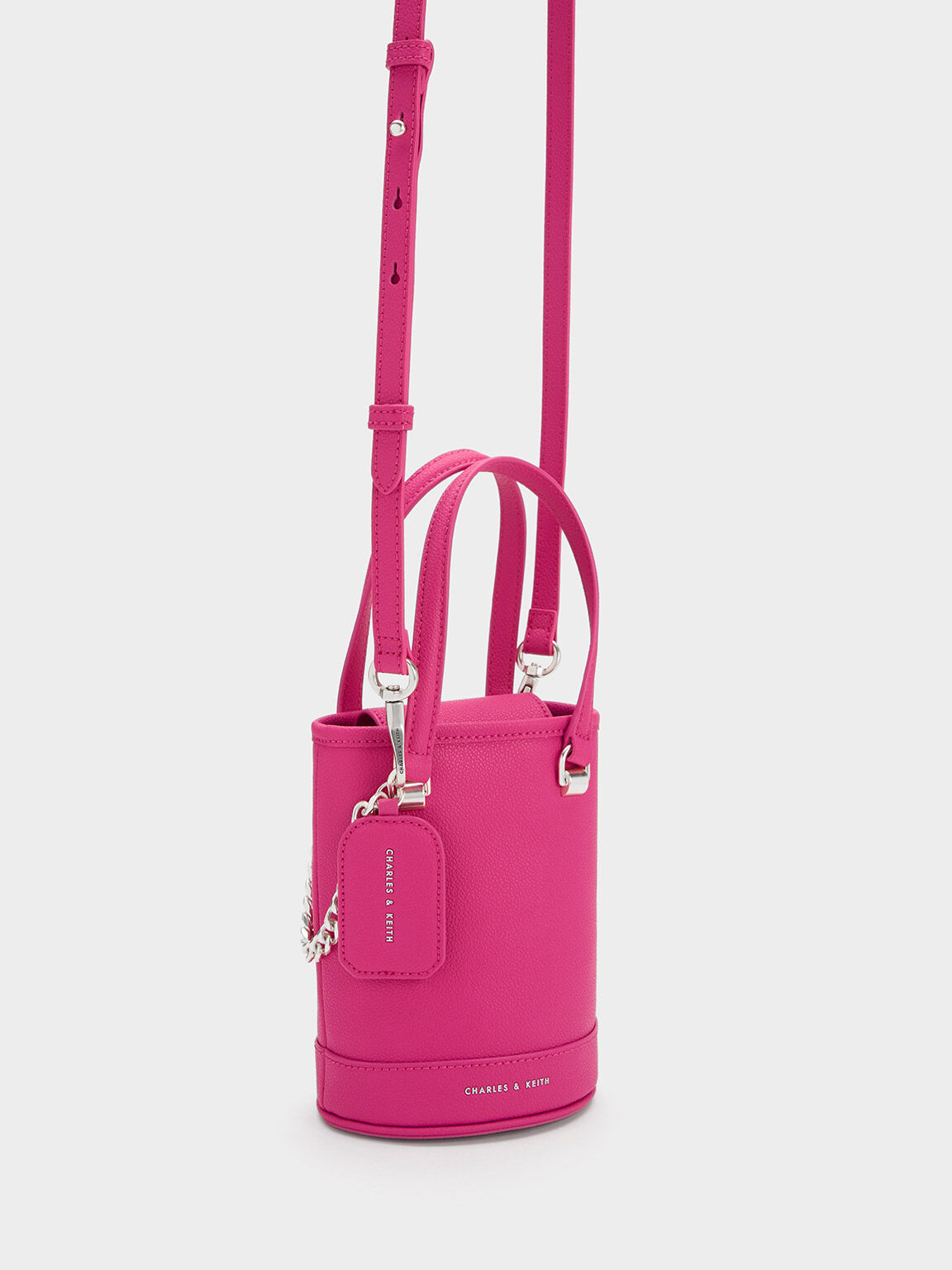 Avis Cylindrical Bucket Bag, Fuchsia, hi-res