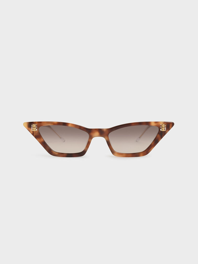 Thick Frame Tortoiseshell Cat-Eye Sunglasses, T. Shell, hi-res