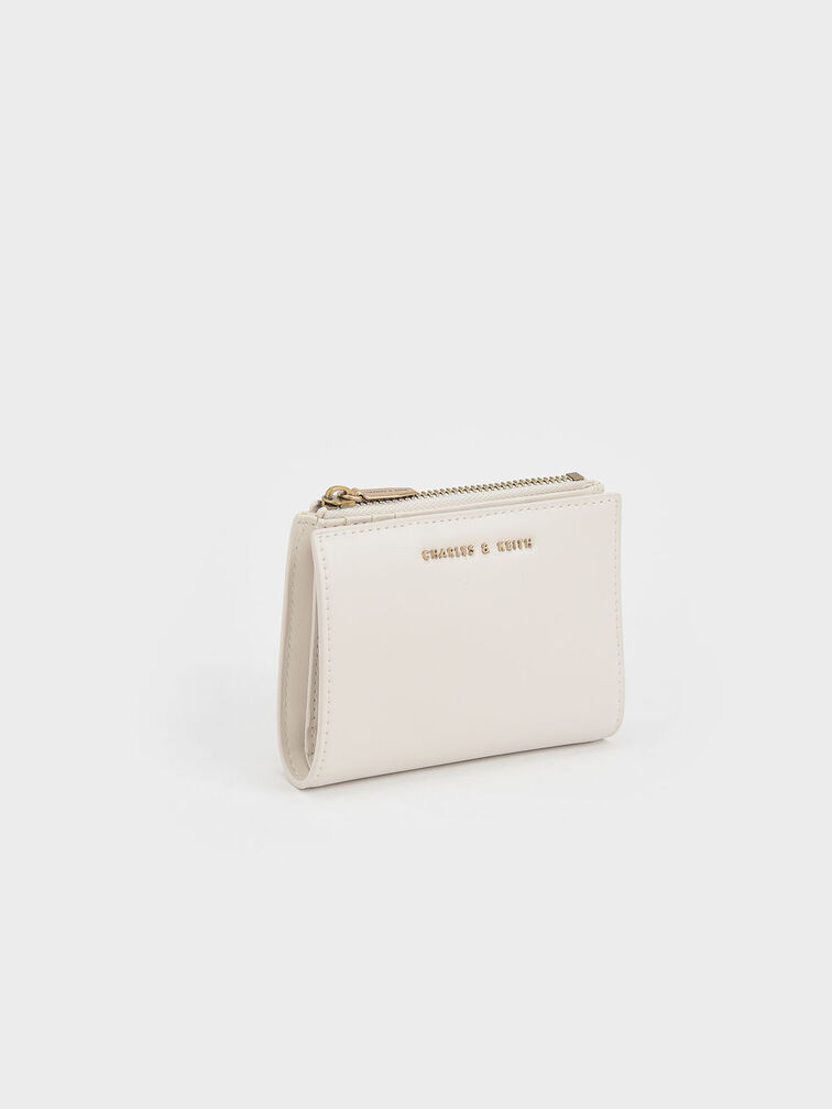 Top Zip Mini Wallet, Cream, hi-res