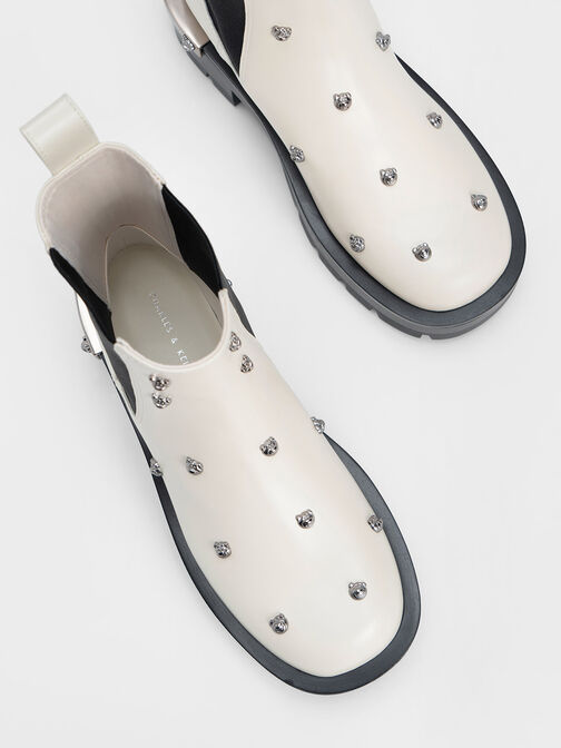 Lotso Studded Chelsea Boots, Chalk, hi-res