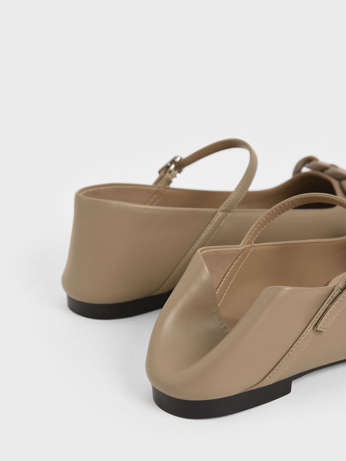 Chain Link Mary Jane Flats, Taupe, hi-res