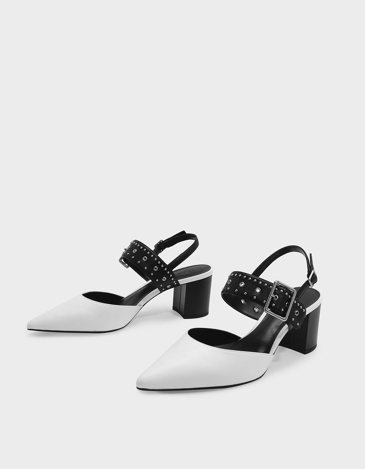 Charles and keith online studded pointed slingbacks