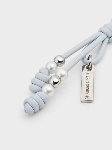 Beaded Cord Knot Charm, Sea Salt Blue, hi-res