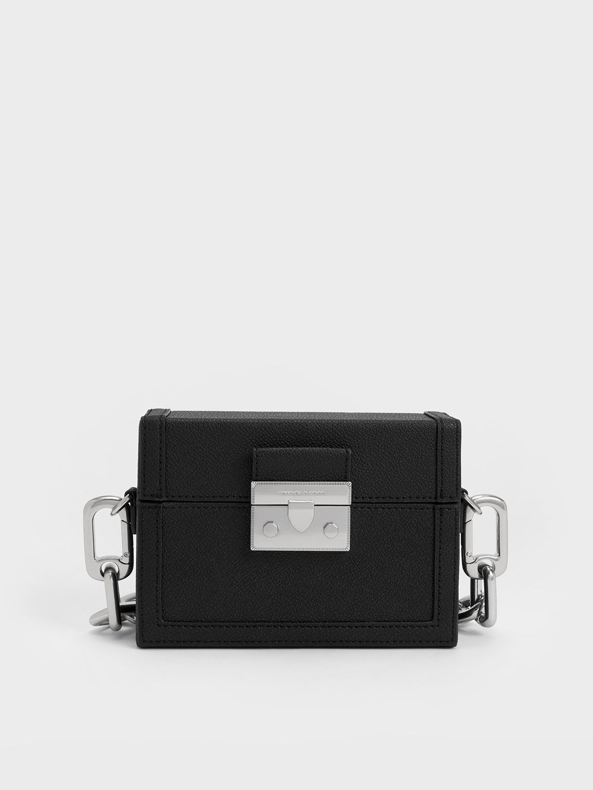 Chain Strap Boxy Bag, Black, hi-res