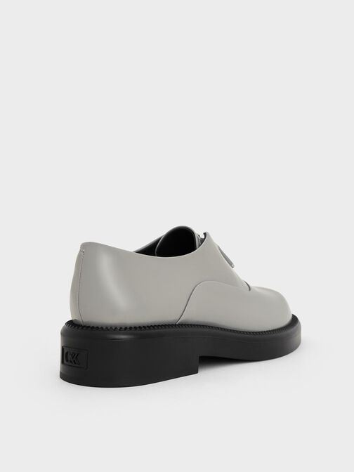 Mocasines Nina de cuero con cremallera, Gris, hi-res