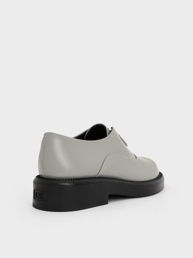 Mocasines de piel con cremallera Nina, Gris, hi-res