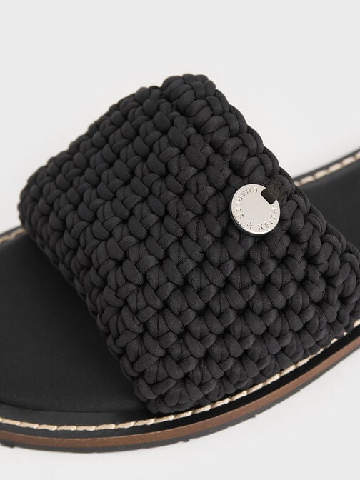 編織帶拖鞋, 黑色特別款, hi-res
