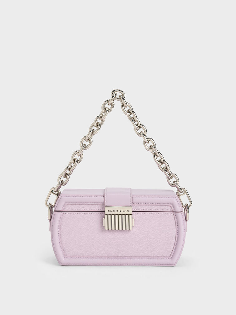 Leona Belted Geometric Clutch, Lilac, hi-res