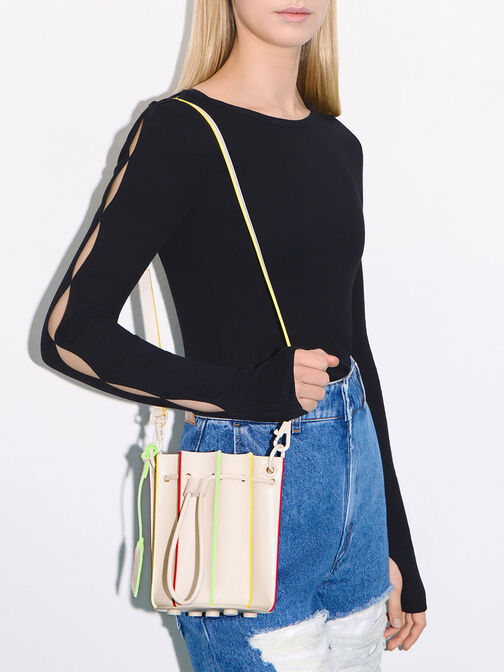 Clove Top Handle Bucket Bag, Chalk, hi-res