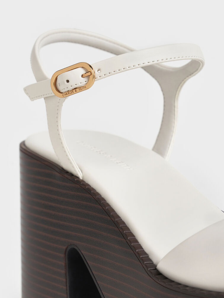 Ankle-Strap Platform Sandals, White, hi-res