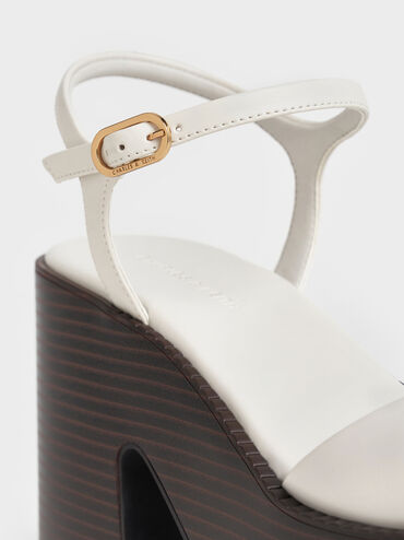 Ankle-Strap Platform Sandals, White, hi-res