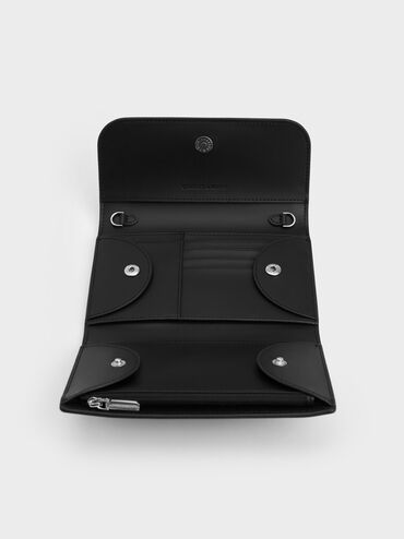 Carteira Longa Octavia Front Flap, Preto, hi-res