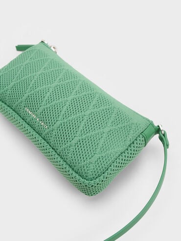 Genoa 菱格針織手機包, 綠色, hi-res