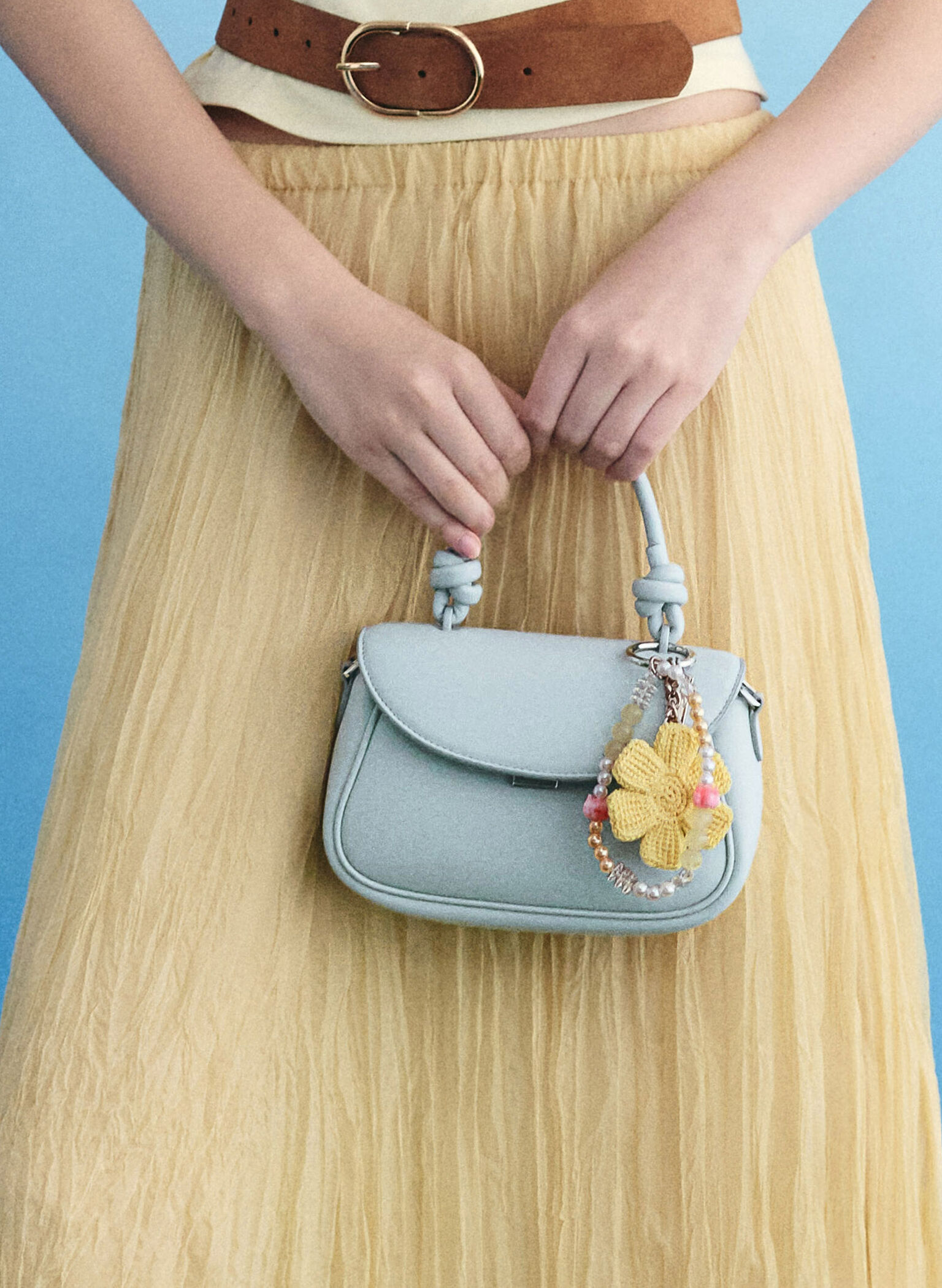 Sammie Knotted-Handle Front-Flap Bag, Sea Salt Blue, hi-res