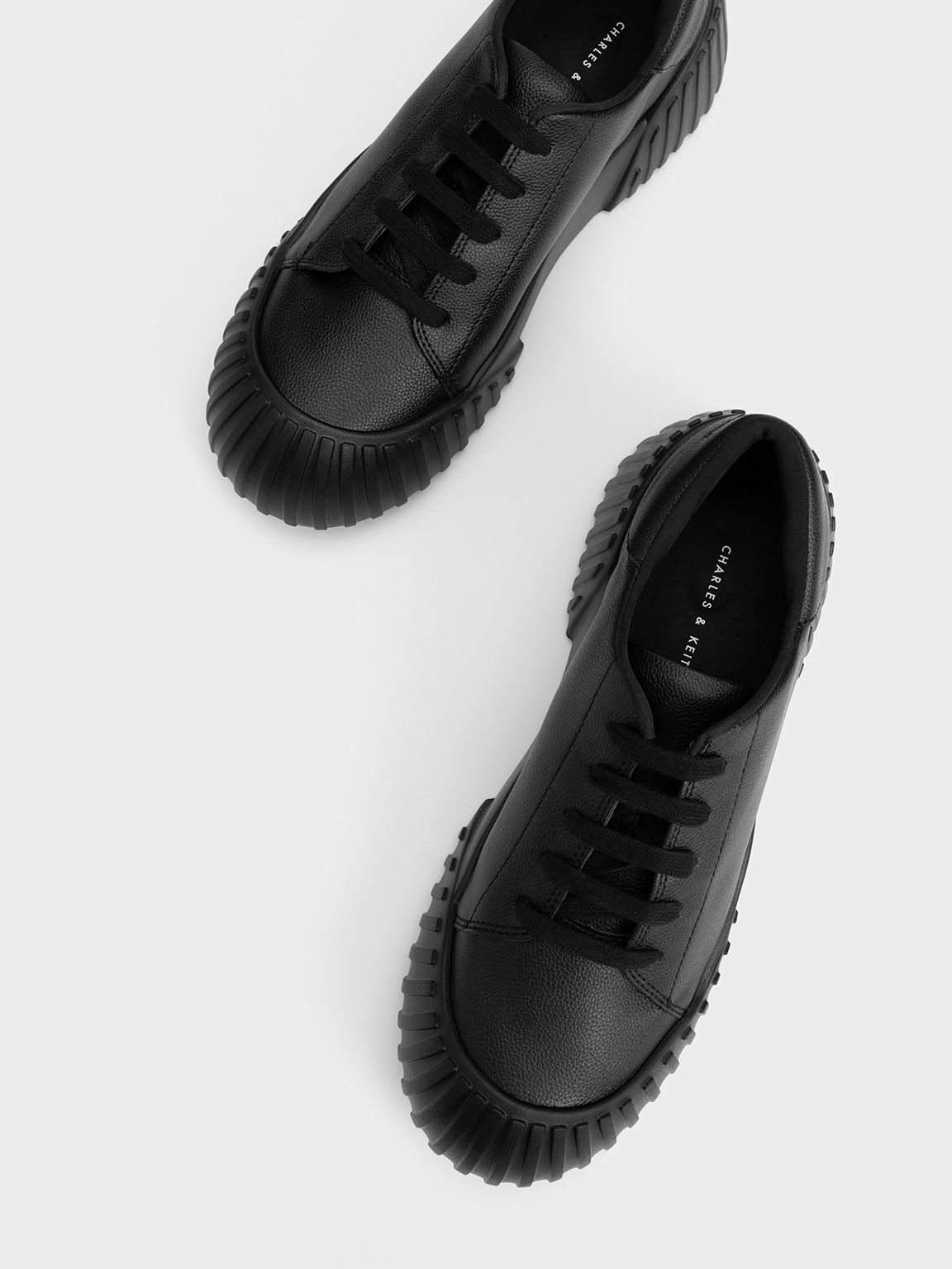 Adrian Chunky Sole Sneakers, Black, hi-res