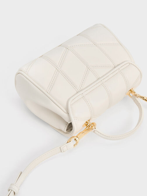 Eudora Chevron Top Handle Bag, Cream, hi-res