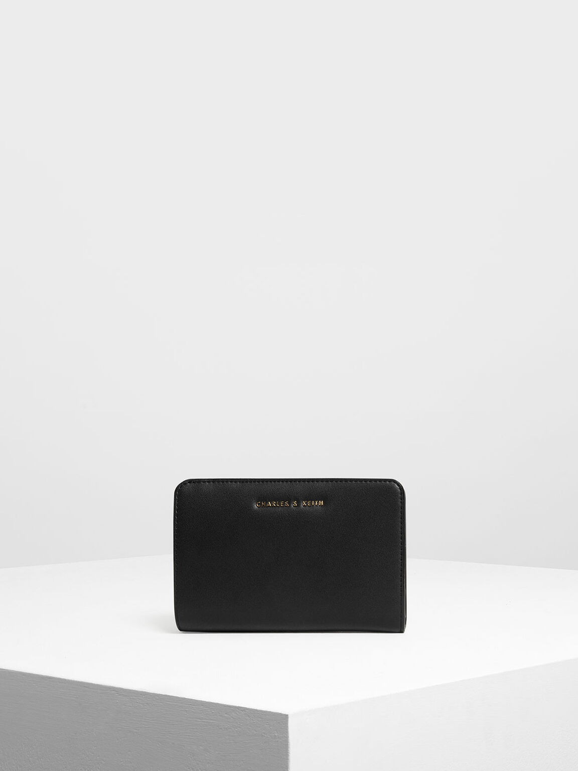 Black Classic Zipped Wallet Charles Keith Mo