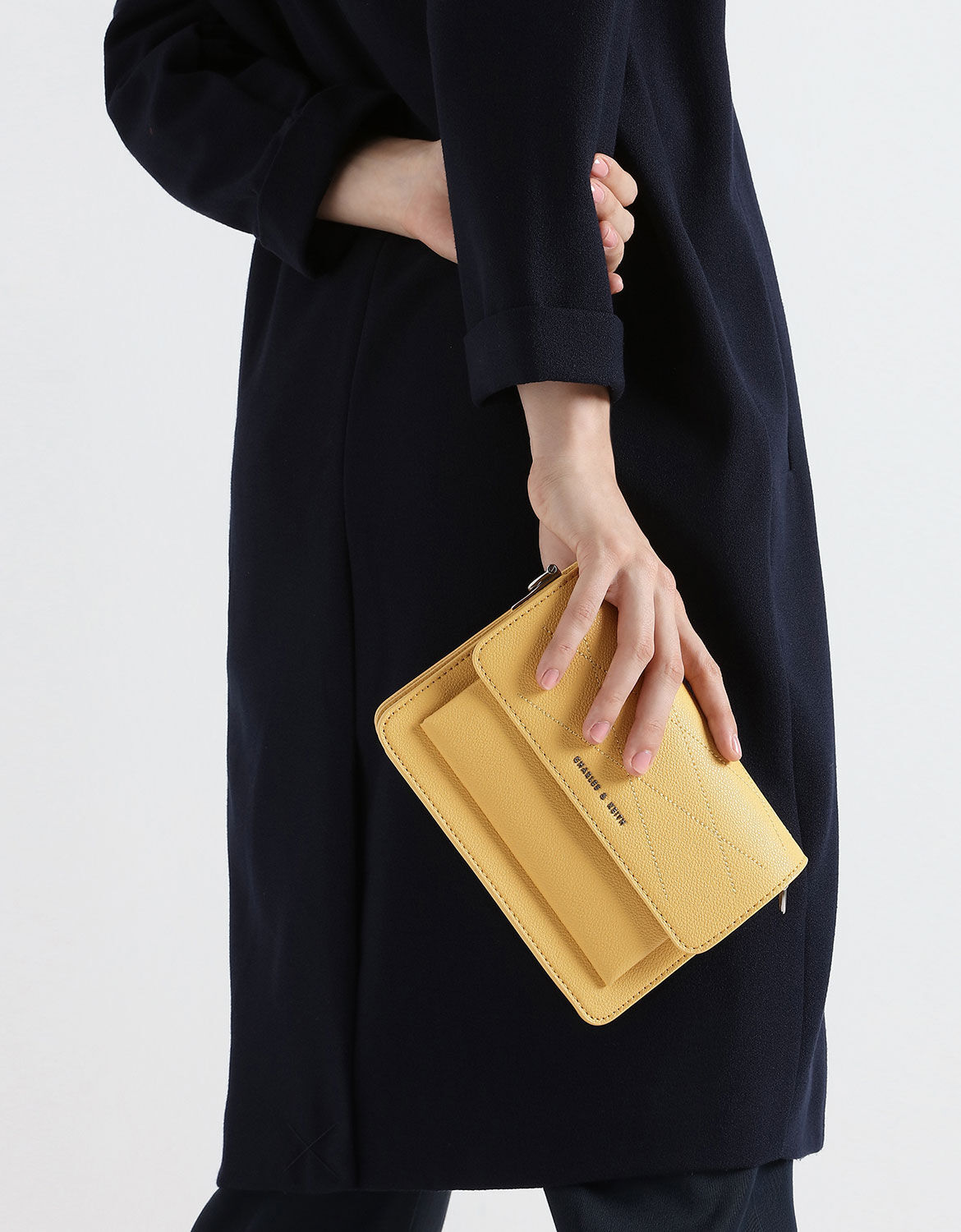 charles and keith top stitch detail crossbody bag