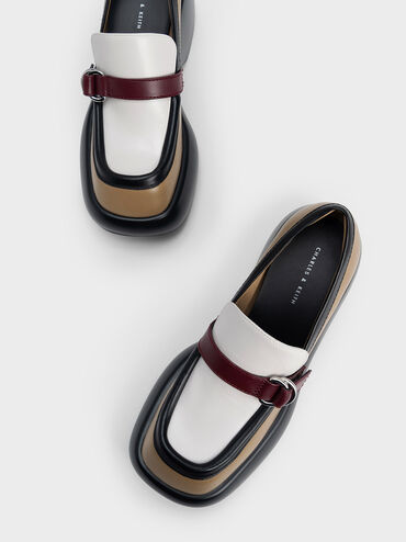 Buckled Platform Penny Loafers, Multi, hi-res