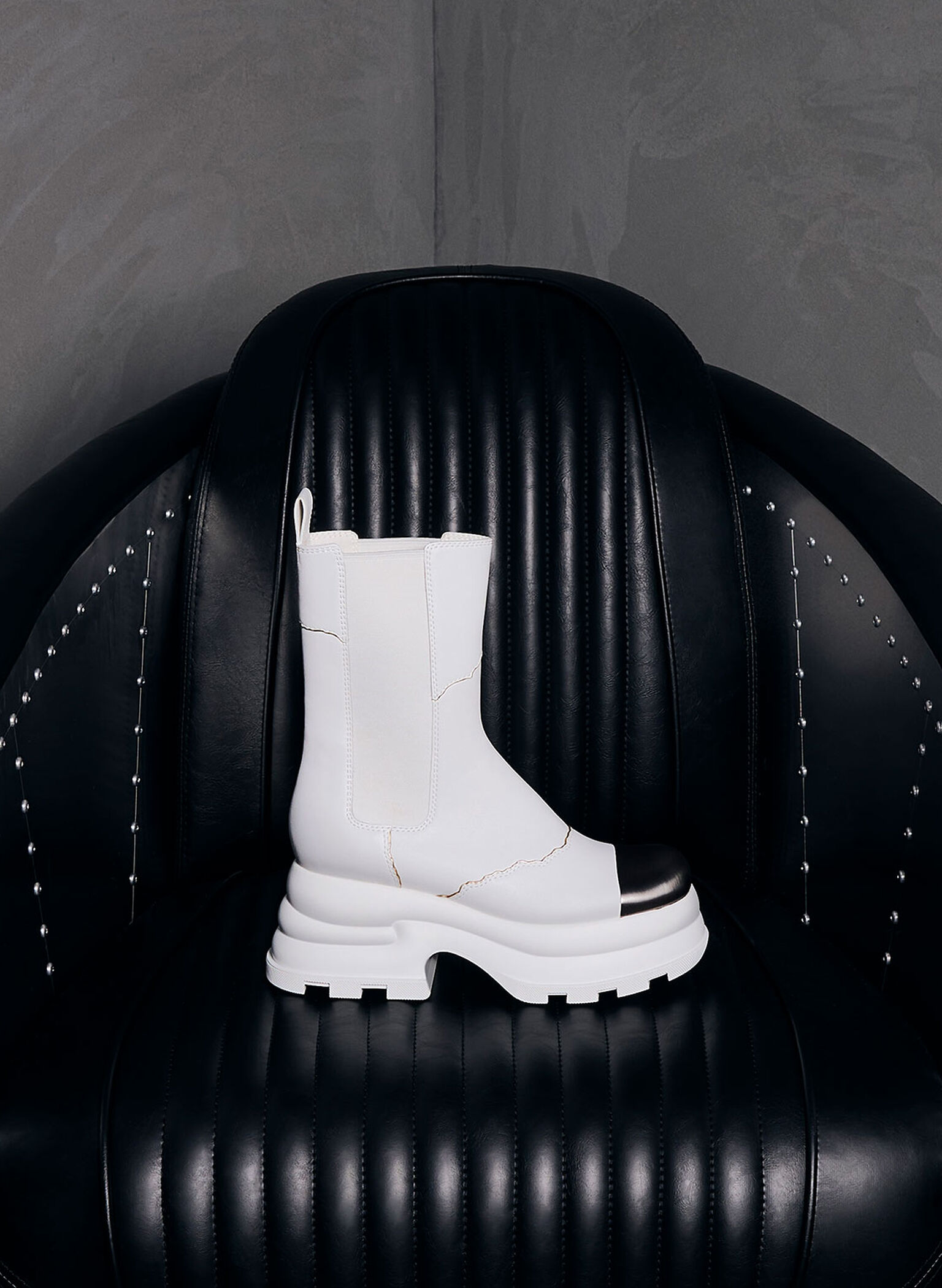 Jules Leather Chelsea Boots, White, hi-res