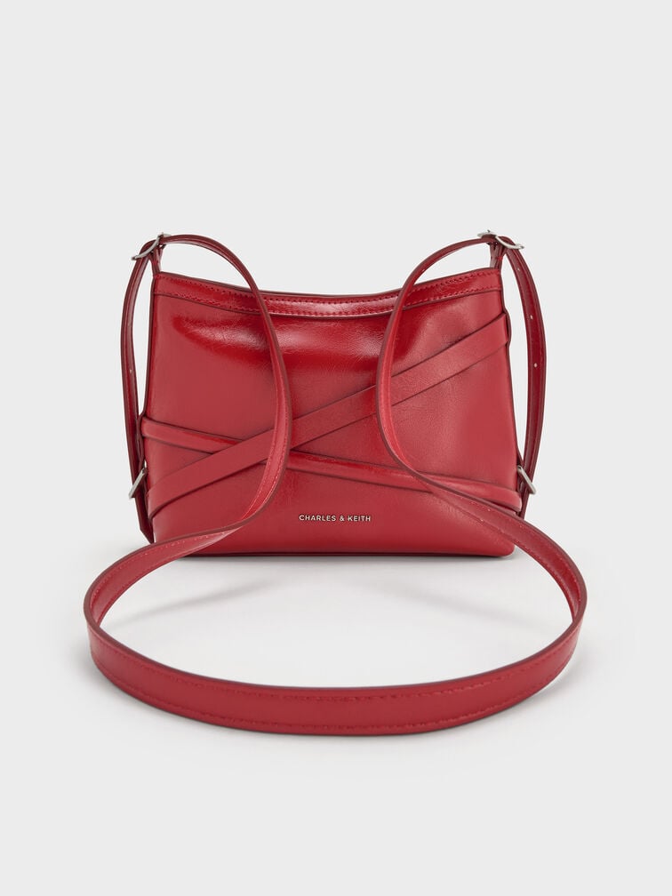 Bolsa transversal Bryna com alça de fivela, Vermelho Equestre, hi-res