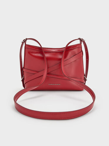 Bolsa transversal Bryna com alça de fivela, Vermelho Equestre, hi-res