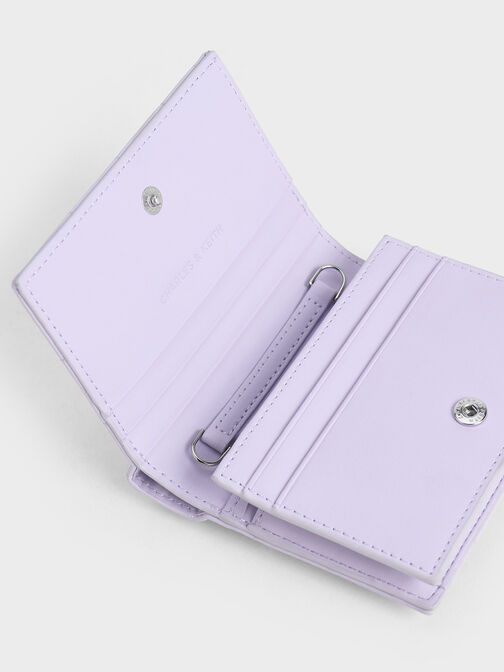 方塊絎縫短夾, 紫丁香色, hi-res