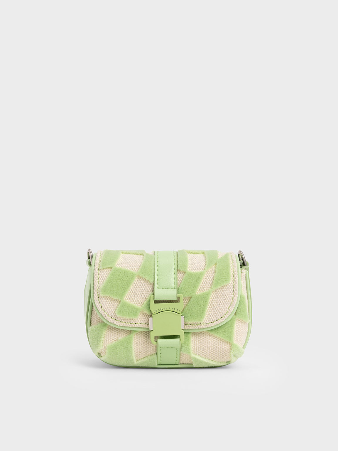 Zetta Belt Buckle Checkered Mini Bag Mint Green