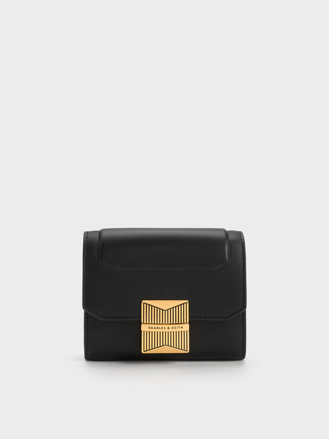 Kalinda Metallic Accent Wallet, Black, hi-res