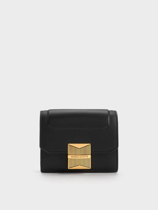 Black Arley Wrinkled Quilted Wallet - CHARLES & KEITH US