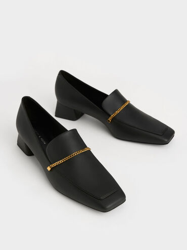 Chain-Link Loafers, Black, hi-res