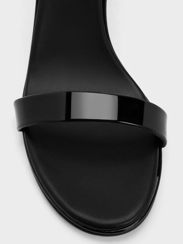 Patent Strap Kitten-Heel Slingback Pumps, Black Patent, hi-res