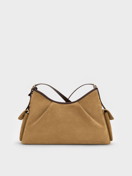 Khai Recycled Suede Side-Pocket Shoulder Bag, Sahara Sand, hi-res
