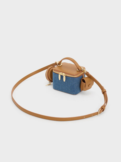 Gaia Denim Boxy Top Handle Bag, Denim Blue, hi-res