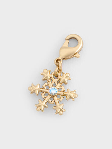 Athalia Crystal-Embellished Snowflake Charm, Gold, hi-res