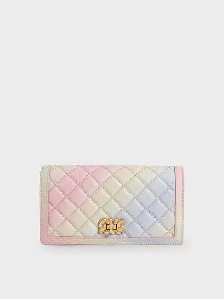 Micaela Quilted Long Wallet, Multi, hi-res