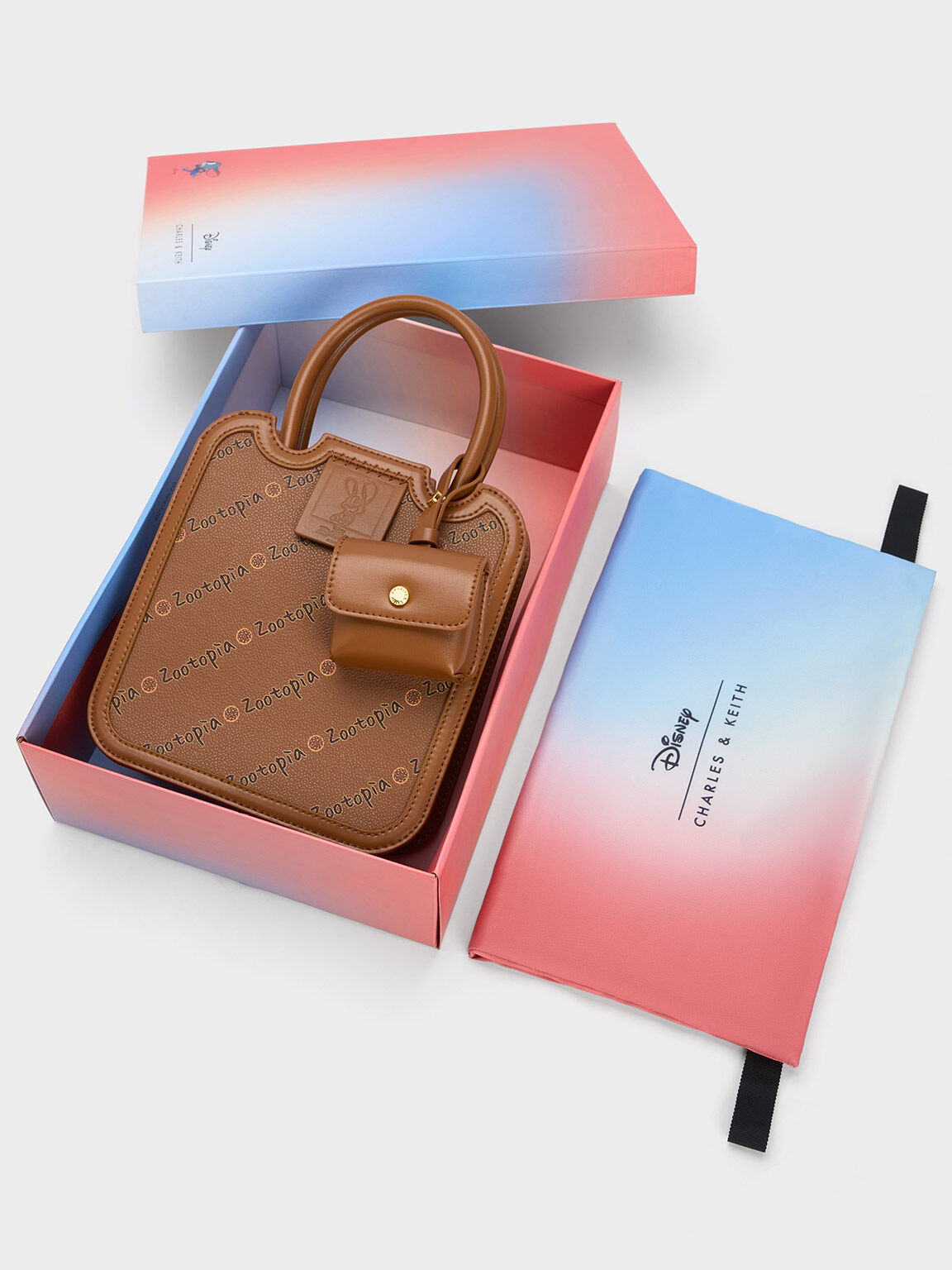 CHARLES & KEITH 迪士尼《優獸大都會》系列：短把托特包, 咖啡色, hi-res
