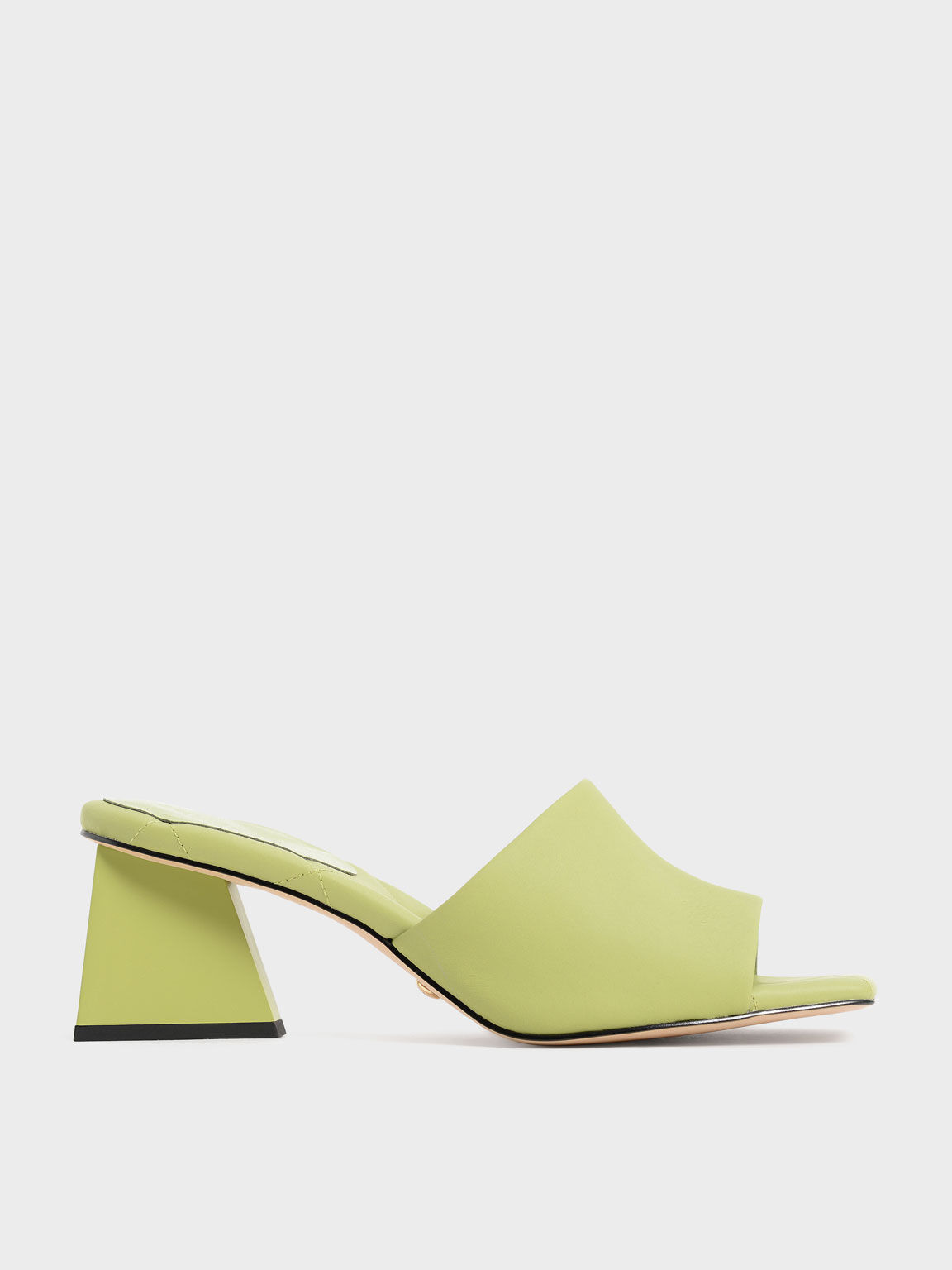 Green leather mules