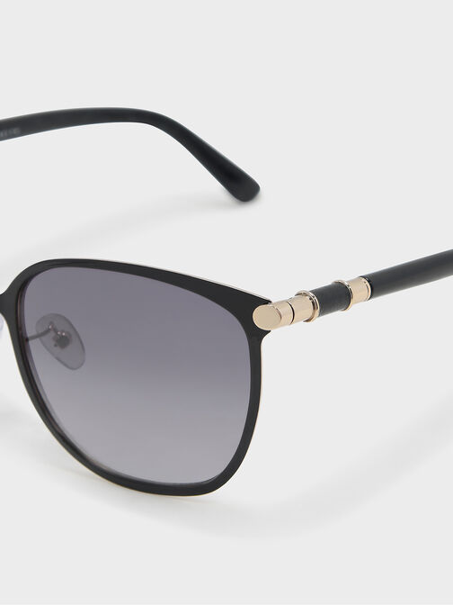 Oversized Square Sunglasses, Black, hi-res