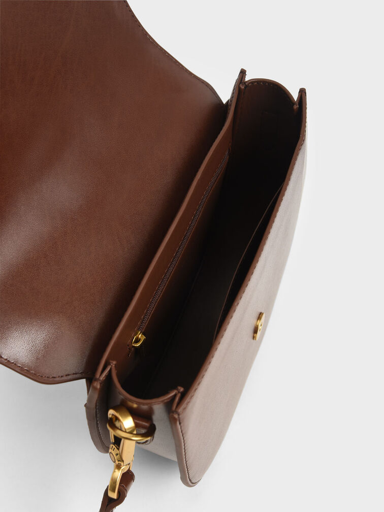 Gabine Saddle Bag, Dark Brown, hi-res