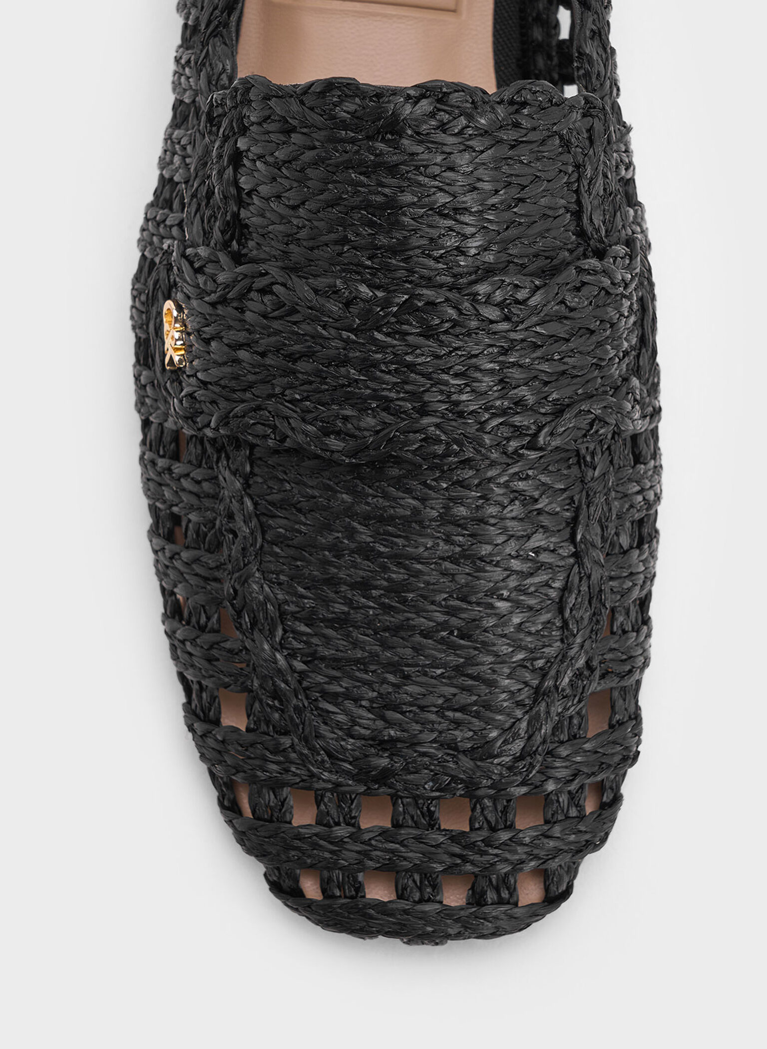 Mocasines tejidos de rafia, Negro texturizado, hi-res