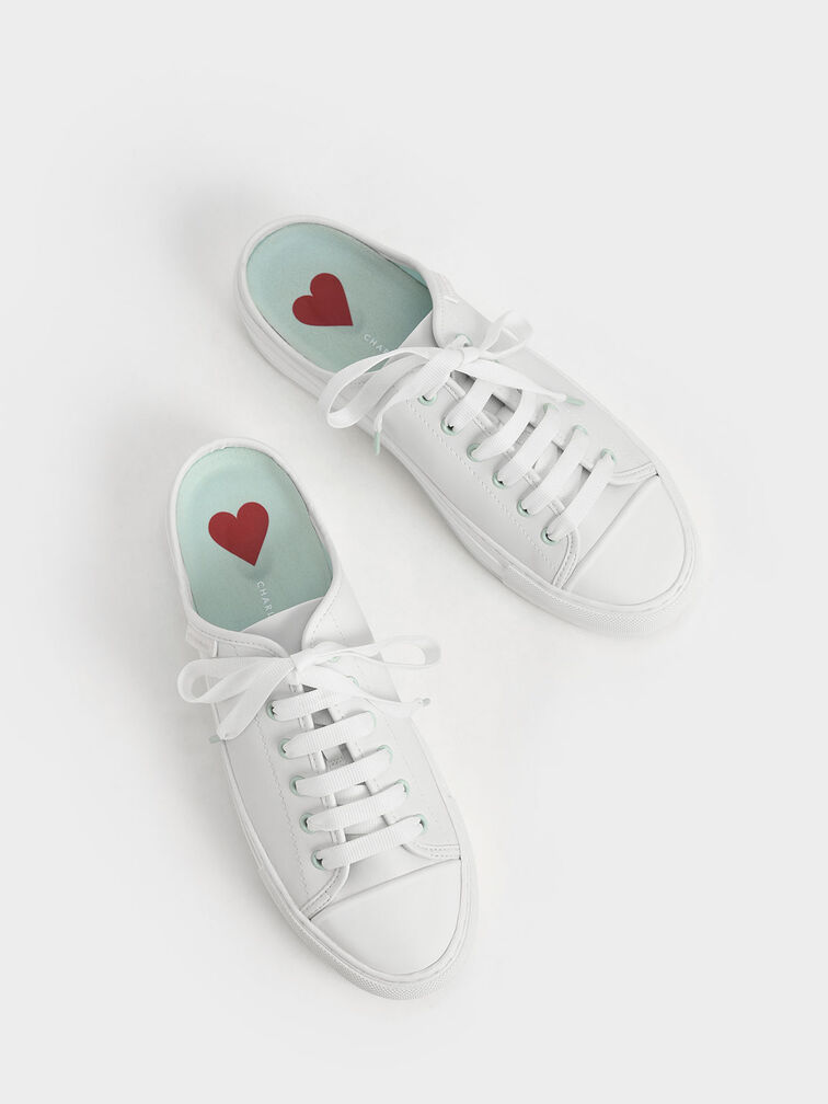 Sylar Heart-Motif Sneaker Mules, Mint Green, hi-res