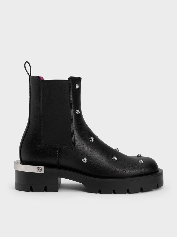 Lotso Studded Chelsea Boots, Black, hi-res