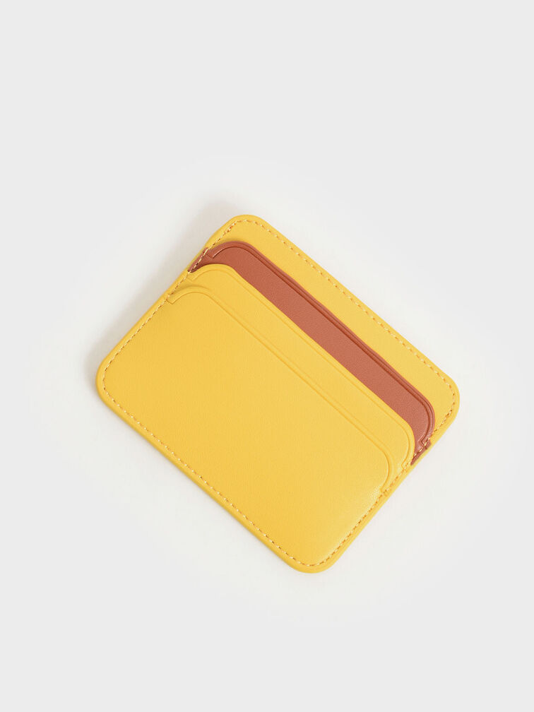 Two-Tone Multi Slot Card Holder, Mustard, hi-res