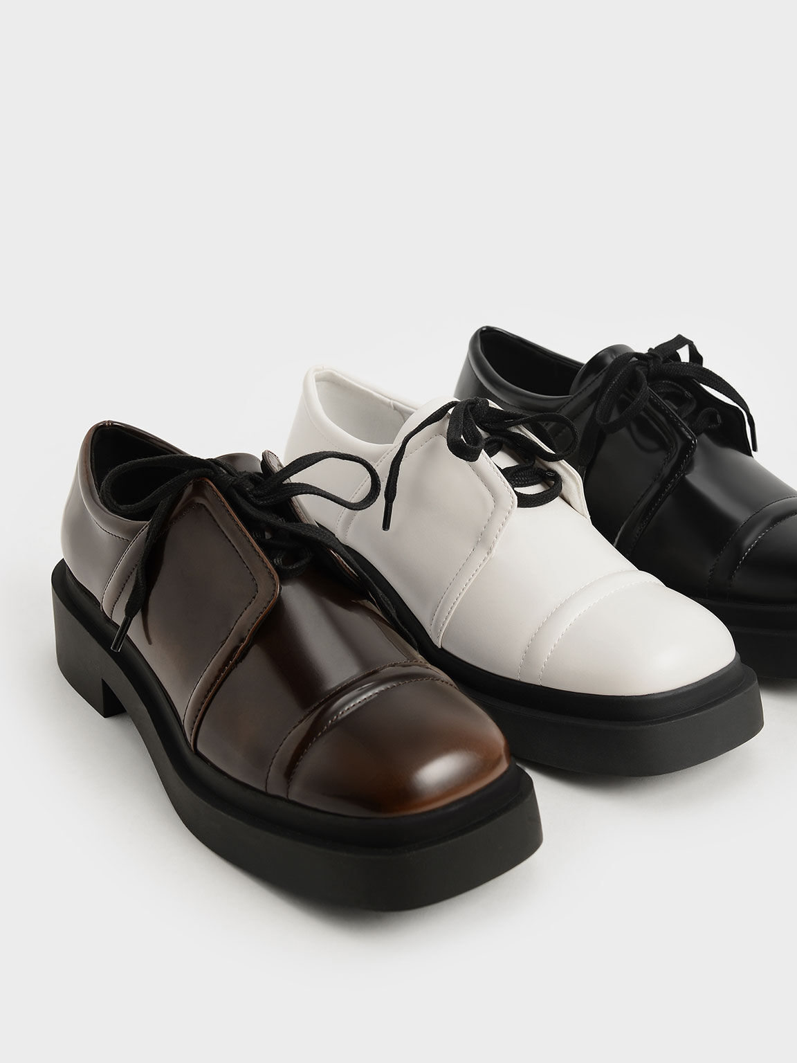 Lace-Up Chunky Oxfords, Chalk, hi-res