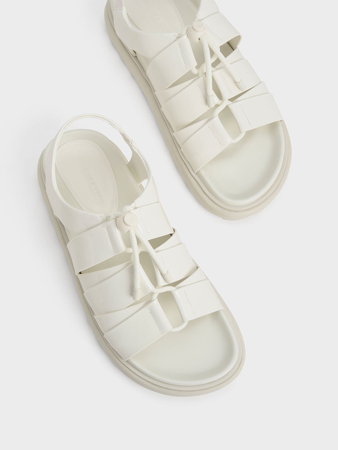 White fisherman top sandals