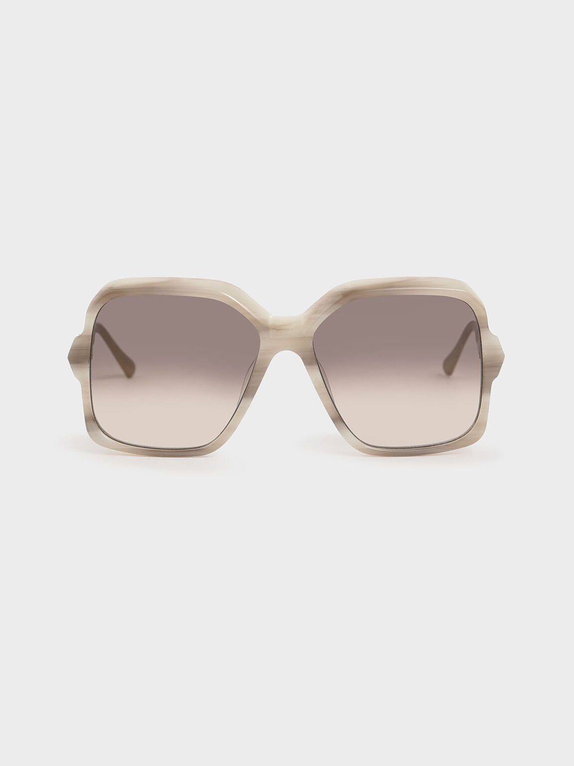 Oversized Square Sunglasses, Cream, hi-res