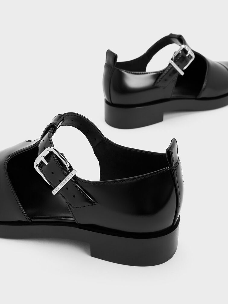 Charly T-Bar Buckled Sandals, Black Box, hi-res