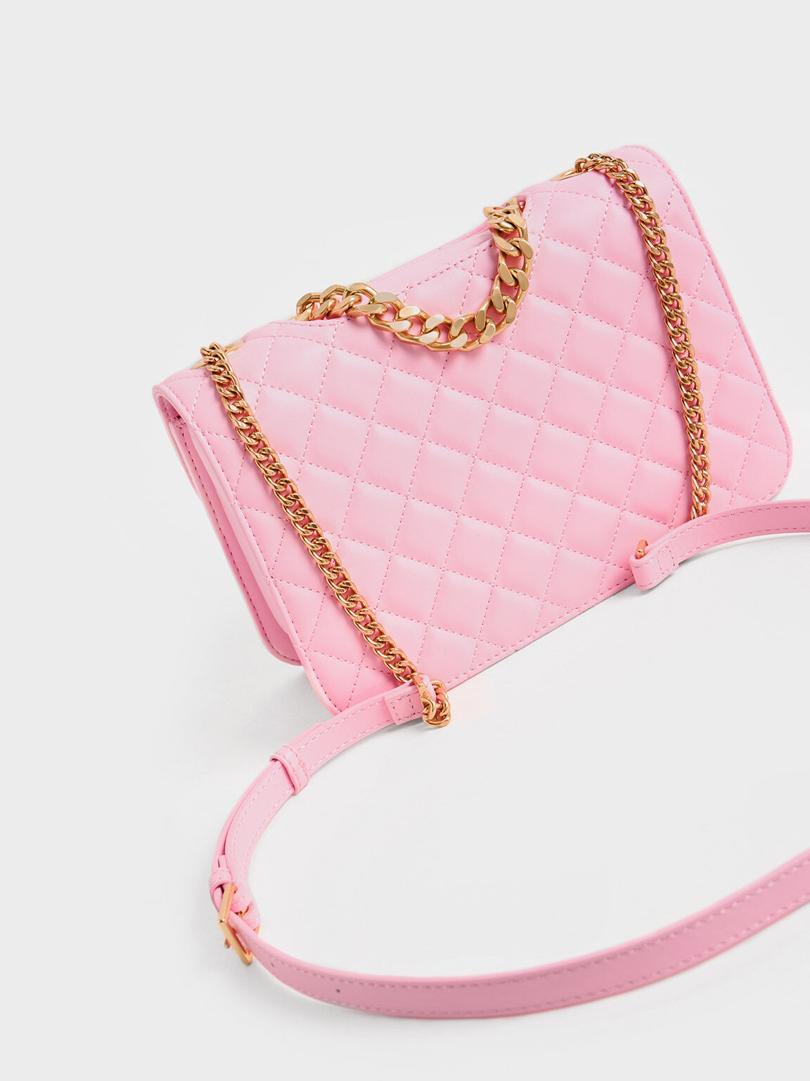 Quilted Clutch, Pink, hi-res